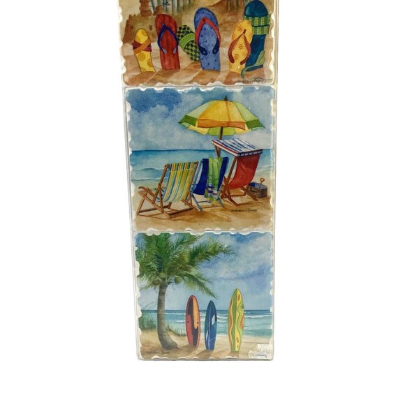 Flip Flop Summer Vacation Stone Coasters Highland Graphics Absorbent USA NEW - Picture 3 of 5
